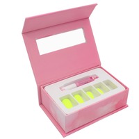 Boîte d'emballage d'ongles vide conçue sur mesure, magnétique moderne à presser EVA velours mat stratification gaufrage UV avantage décoré