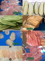 Machine industrielle de découpe de tranches de porc, trancheuse horizontale automatique avec système de convoyeur