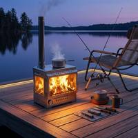 Poêle de camping à bois en acier inoxydable de qualité supérieure - Chauffage portable pour tente avec fenêtre en verre pour barbecue, pêche et fêtes en plein air
