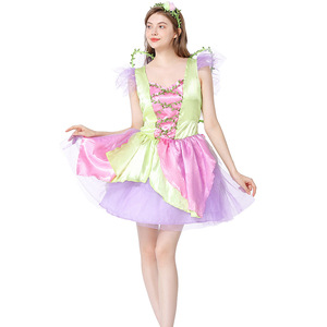 Disfraz de Hada Verde XJHalloween para <span class=keywords><strong>Mujer</strong></span> Adulta, Conjunto de Hada de las Flores para Juego de Roles, Vestido de Princesa de Halloween - Product Image 2