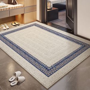 Alfombra de Entrada de Felpa con Diseño de Bucle, Lavable, de Fibra de Poliéster, Estilo Chino Moderno, para Sala de Estar - Product Image 1