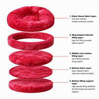 Coussin rond en peluche pour animaux de compagnie, coussin en forme de beignet, nid douillet pour chats et chiens