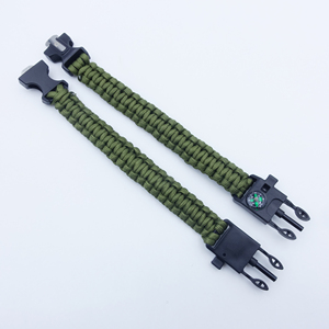 Porte-clés multifonctionnel de survie pour le camping en plein air, articles tactiques, boucle à dégagement latéral en plastique, boussole, porte-clés en corde de nylon - Product Image 2