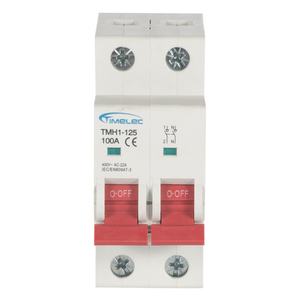 Desconectores de Bajo Voltaje Timelec Personalizados OEM/ODM TMH1-125 2P AC, Aislador de Aluminio - Product Image 1
