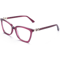 Monture de lunettes rectangulaires œil-de-chat Elan Optical YB6018 à prix abordable pour femme, monture complète en acétate, lunettes optiques en stock