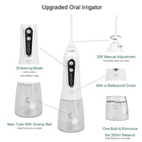 Penjualan Terlaris 300ml Water Flosser Portabel dengan Tangki yang Dapat Dilepas, Irigator Oral Berkualitas Tinggi dengan Tekanan Tinggi 130 psi untuk Pembersihan Mendalam
