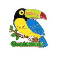 Vente en gros de souvenirs de voyage Toucan émaillé à bec de quille Souvenirs de plage de Panama Aimant de réfrigérateur en métal pays