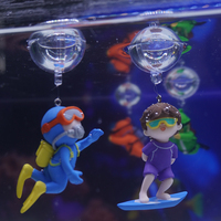 Décorations flottantes pour aquariums : Figurine de garçon surfiste en résine de haute qualité, prête à être expédiée, pour aquariums et accessoires.