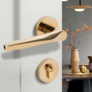 Solid <strong>Brass</strong> Interior <strong>Door</strong> Lock <strong>Handle</strong> Split Luxury Privacy Copper <strong>Door</strong> Lever <strong>Handles</strong> - Product Image 4