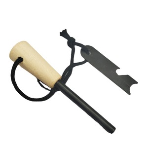 Allume-feu en tige de magnésium 8x80mm avec manche en bois et grattoir, outil de survie en extérieur - Product Image 3