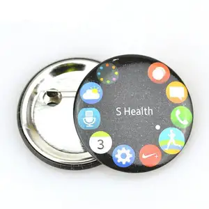 Wholesale Custom Low Price 32mm Heart Shaped Buttons Pin Back Talent Empty Maker Science White Button Badge