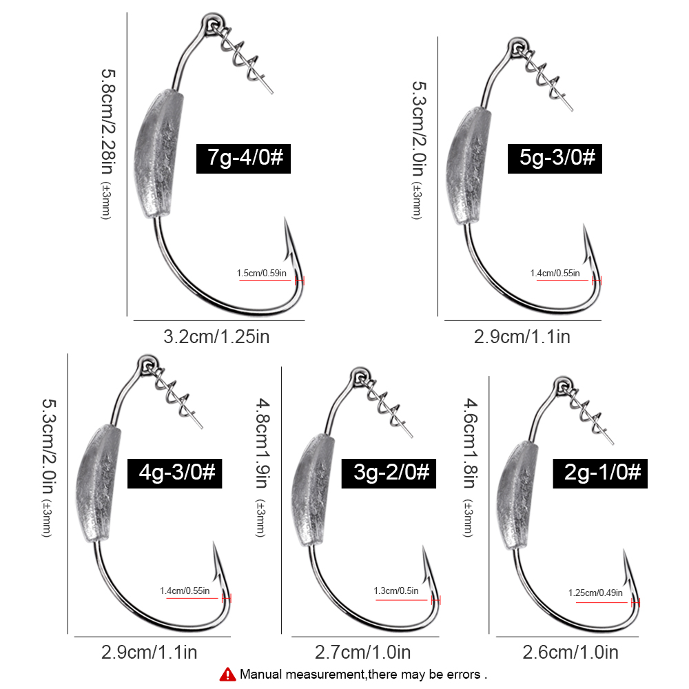 1 4 ounce weighted hooks for bass fishing Dovesun 12PCS Underspin Swimbait - Swimbait & Worm Weedless Hooks Saltwater & Freshwater Offered in multiple sizes 1 4 ounce weighted 3