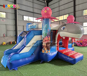Aire de jeux gonflable commerciale de toboggan d'eau <span class=keywords><strong>Mini</strong></span> Hpfburg gonflable carnaval fête requin petit château sautant pour les enfants - Product Image 2