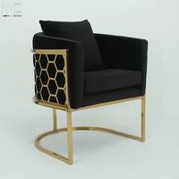 Vente en gros de meubles de chaise d'accent, tissu vert, cadre métallique, chaise de salon nordique, nouvelle chaise occasionnelle