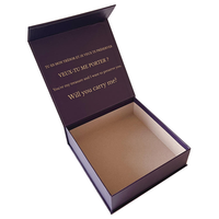 Boîte rigide à rabat magnétique avec impression mandala en feuille d'or personnalisée, finition mate violette pour emballages de luxe de produits de beauté et de bijoux