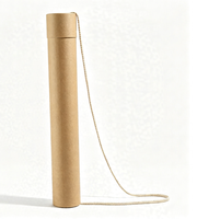 Boîte d'emballage cylindrique en papier kraft personnalisée avec cordon de serrage pour affiche, encens, impression artistique