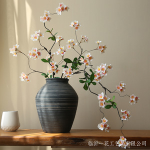 Fleur artificielle Yihua Floral Art, 90 cm, fleur en soie blanche et rose, branche unique, décoration moderne pour la maison, salon, entrée - Product Image 1