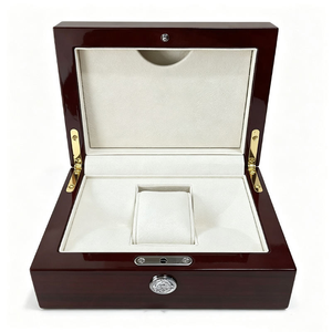 Boîte à montre carrée en bois finition piano haute brillance, fabrication OEM/ODM, personnalisable, écologique, étanche, pour un seul modèle de montre - Product Image 2