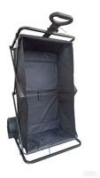 Chariot de camping pliable avec grandes roues tout-terrain, chariot utilitaire portable pour le sport, la plage et le camping