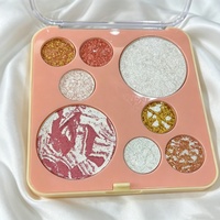 Palette de fards à paupières multicolores en poudre scintillante satinée pour femmes, cosmétiques de marque privée