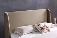 2025 Style nordique King Size ensemble de lit Double conception Simple élastique rembourré européen bois métal tissu chêne pliant chambre lit
