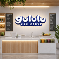 GOZONE signe des lettres en acrylique 3D personnalisées, logo brillant pour bar à jus, magasin de boissons, magasin de détail