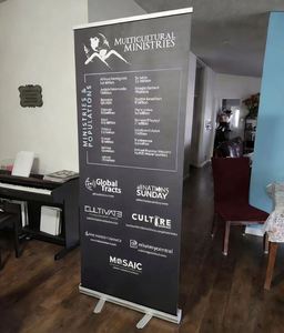 Waterproof Custom Safe Colorful Decorative Premium Easy Install Roll-up <b>Banner</b> for Catering Event - Product Image 6
