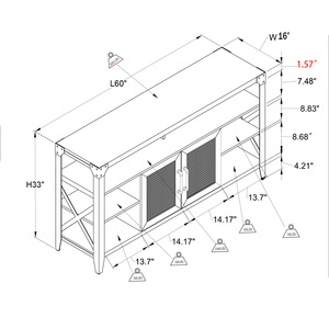 Steel and wood structure <b>TV</b> cabinet with iron mesh door, minimalist industrial style, home entertainment center, cross-border - Product Image 4