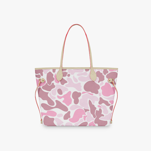 Nuova <span class=keywords><strong>Borsa</strong></span> Tote da Donna di Lusso con Design Personalizzato, Stampa Camouflage Nuvola <span class=keywords><strong>Rosa</strong></span>, <span class=keywords><strong>Borsa</strong></span> <span class=keywords><strong>a</strong></span> Spalla Reversibile in PU Impermeabile - Product Image 1