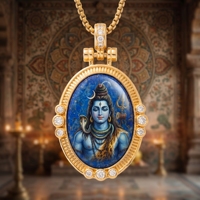FORTUSYMBOL Collier en acier inoxydable avec médaille Shiva Lingam, bijoux personnalisables, cadeau religieux, vente en gros