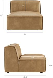 Moderno Conjunto de Sofá Seccional en Forma de U, Inflable, de 6 Piezas, sin Brazos, en Cuero Sintético - Product Image 5