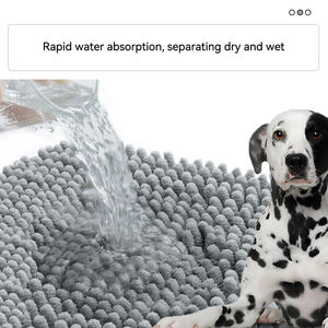 Alfombrilla de barro para puerta de perro y gato de microfibra de alta calidad, alfombrillas de cama de chenilla antideslizantes con fondo de goma, suave y cómodo - Product Image 3