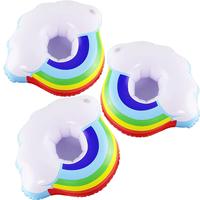 Mini anneau de natation gonflable en Pvc flottant, Logo personnalisé, porte-gobelet de fête, flotteur de piscine