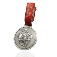 Médaille en métal et ruban personnalisés de haute qualité pour l'athlétisme course à pied or blanc marathon sports