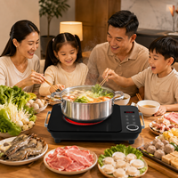 Plaque chauffante portable 2000W à brûleur unique avec minuterie et 9 niveaux de puissance pour cuisine domestique