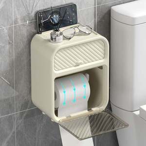 Distributeur de <span class=keywords><strong>papier</strong></span> <span class=keywords><strong>toilette</strong></span> mural adhésif imperméable pour salle de bain, porte-<span class=keywords><strong>papier</strong></span> <span class=keywords><strong>toilette</strong></span> de luxe, boîte de <span class=keywords><strong>rangement</strong></span> en plastique pour <span class=keywords><strong>papier</strong></span> <span class=keywords><strong>toilette</strong></span> - Product Image 3