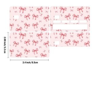 Adhesive Sticker Rectangular Removable Decorative <b>Card</b> <b>Protector</b> With Bow Pattern For Credit <b>Cards</b> Promotional Gifts Matte - Product Image 3