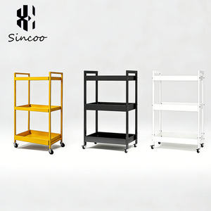 Manufacturer Barber Shop 3-Tier Stainless Steel <b>Foldable</b> Modern 4-Wheel Salon Trolley and Drawer Beauty Salon Tool <b>Cart</b> - Product Image 1