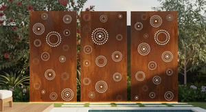 Customized Modern Laser Cut Decorative Outdoor Privacy Art Metal Screens Panels Corten Steel Garden Room Dividers Patio Screen - Product Image 3