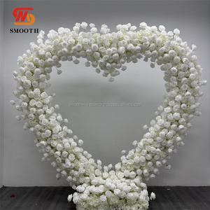 SMOOTH Hot Selling Elegant White Rose With Leaves Flower Arch And Flower Ball Series For Wedding Events Decor - Product Image 1