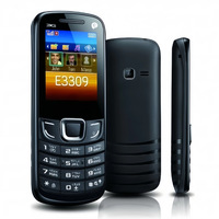 Teléfono Móvil Básico E3309 Candy Bar 2G GSM Desbloqueado con Teclado, Pantalla QVGA de 2.4'', Cámara de 2MP, Batería de 1000mAh, Radio FM y Bluetooth - Teléfono Móvil Económico