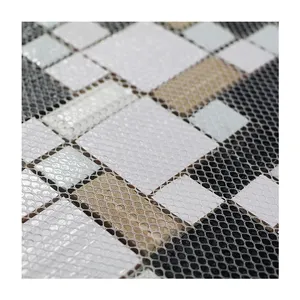 Mosaico de aço inoxidável para banheiro, cozinha e sala de estar, mosaico de vidro laminado misto com novo design