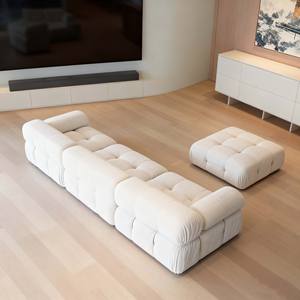 أريكة قماشية معيارية معاصرة بتصميم مريح ومنجد بتنجيد ناعم، أريكة أنيقة على شكل حرف L لغرفة المعيشة، أريكة سحابية - Product Image 2