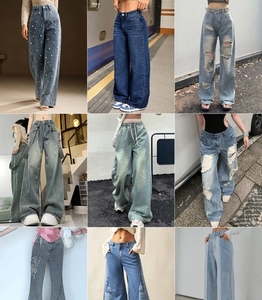A basso prezzo all'ingrosso popolare <span class=keywords><strong>Slim</strong></span> a gamba larga comodo <span class=keywords><strong>Jeans</strong></span> da donna abbigliamento Casual leggero <span class=keywords><strong>Jeans</strong></span> da donna di vari stili - Product Image 4