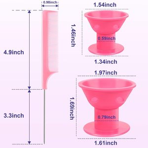 Bán Hot mềm Silicone tóc con lăn thiết lập nhỏ và kích thước lớn Silicone tóc dụng cụ uốn với rat đuôi Lược - Product Image 2