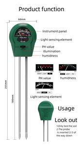 Nouveau design Portable 3-en-1 testeur de capteur de lumière d'humidité du sol de jardin ph mètre pour usage domestique testeur de sol de jardin - Product Image 2