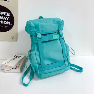 Sac à dos de voyage unisexe décontracté Sac d'école simple de couleur unie Sac à dos multi-poches de grande capacité pour les voyages en plein air - Product Image 3