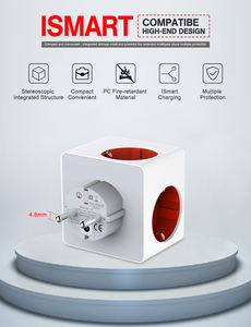 KEMA 认证黑色 6 路塔式插座块 8 路 USB 2 m 电缆短路保护墙壁插座 - Product Image 6