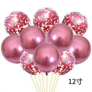 12-Inch 10Pcs/Set Sequin Latex Chrome Metallic Set Confetti <b>Balloons</b> for Christmas and Birthday Party Wedding <b>Decor</b> - Product Image 6