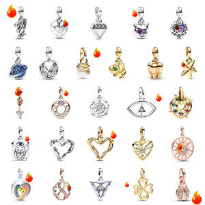 Serie Pan Me, Accesorios de Joyería DIY, Cuentas Modernas para Pulseras, Mini Colgante de Diamantes, Plata 925, Charms con Logotipo de Marca Personalizado, HaYa - Product Image 1